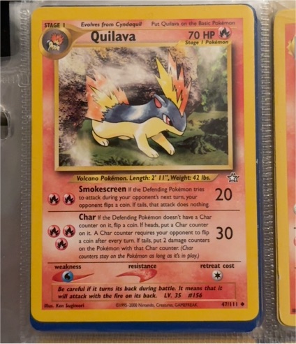 1999 Pokémon #47 Quilava — front