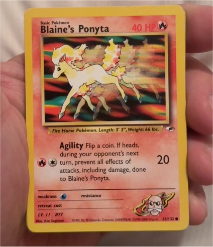 1999 Pokémon #63 Blaine's Ponyta — front