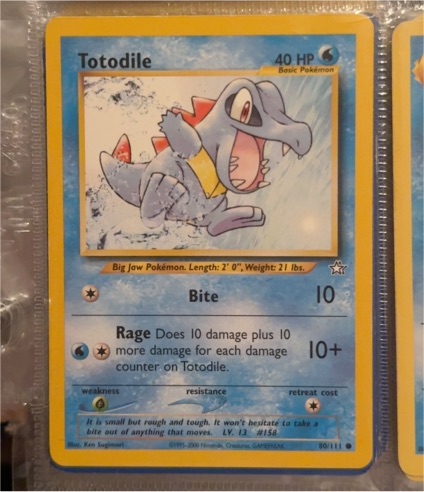 1999 Pokémon #10 Totodile — front