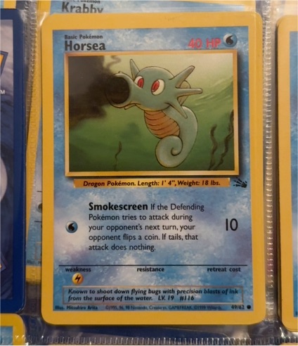 1999 Pokémon #49 Horsea — front