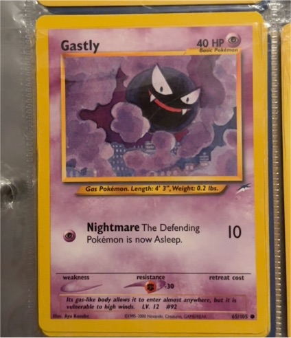2000 Pokémon #65 Gastly — front