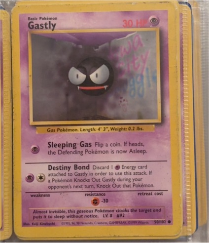 1999 Pokémon #58 Gastly — front