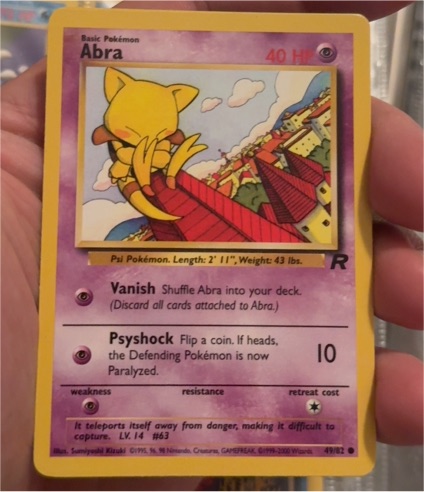 1999 Pokémon #49 Abra — front