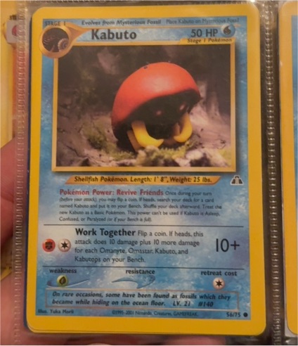 1999 Pokémon #140 Kabuto — front