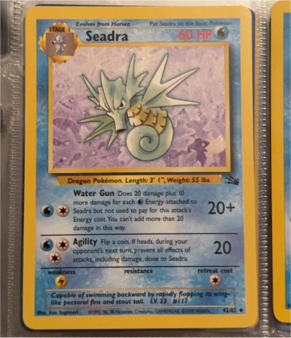 1999 Pokémon #42 Seadra — front