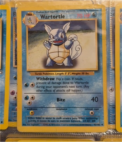 1999 Pokémon #43 Wartortle — front