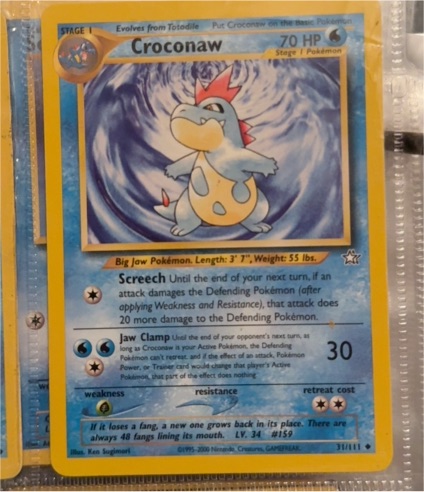 2000 Pokémon #31 Croconaw — front