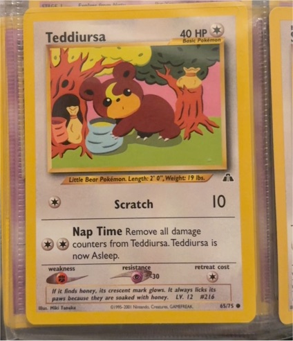1999 Pokémon #65 Teddiursa — front