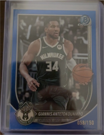2020 Bowman Chrome #58 Giannis Antetokounmpo — front