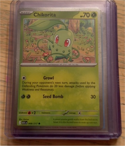 2021 Pokémon Sword & Shield Chikorita #008 — front