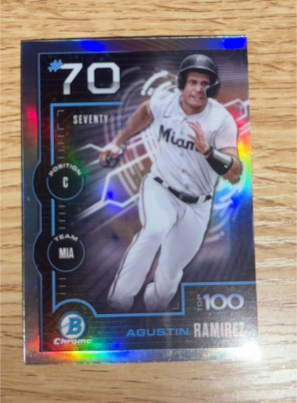 2022 Bowman Chrome Top 100 #70 Agustin Ramirez — front
