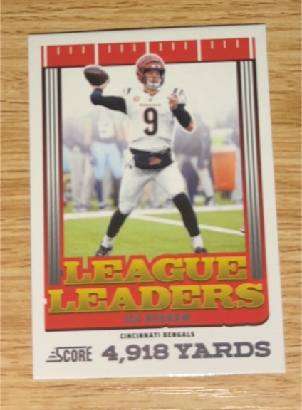 2022 Score League Leaders Joe Burrow — front