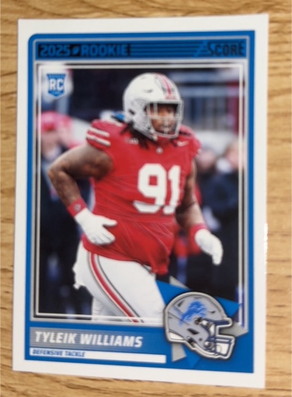 2025 Score Rookie Tyleik Williams — front