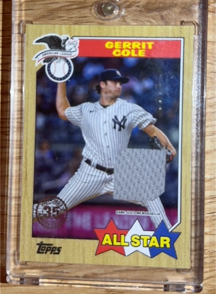 2022 Topps #35 Gerrit Cole All Star Game Used Memorabilia — front