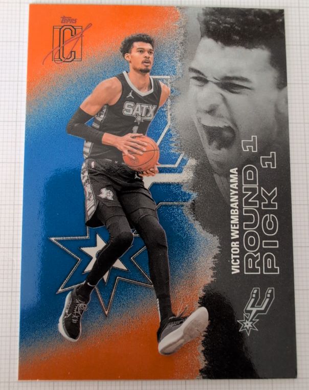 2023 Topps Chrome Victor Wembanyama Round 1 Pick — front