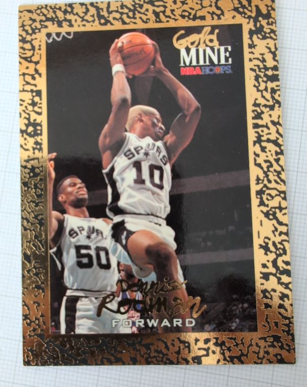1990 NBA Hoops Gold Mine Dennis Rodman — front