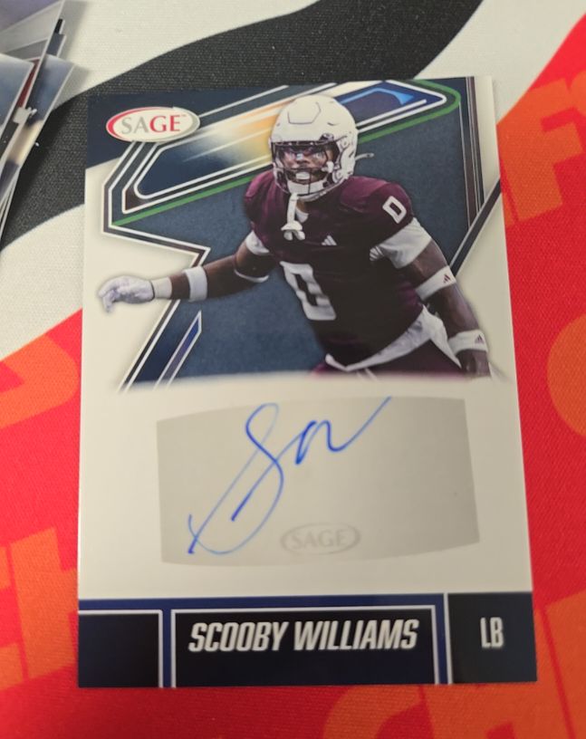 2020 SAGE Scooby Williams Autograph — front