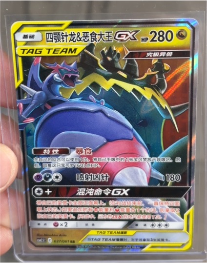 2018 Pokémon Sun & Moon Tag Team GX #037 Garchomp & Hydreigon GX — front