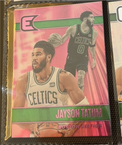 2021 Donruss Optic Pink Ice #E-1 Jayson Tatum — front