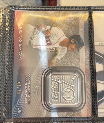 2011 Topps 70th Anniversary Commemorative Patch #70 Carl Yastrzemski — front