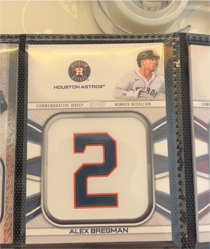 2019 Topps Commemorative Jersey Number Medallion Alex Bregman — front