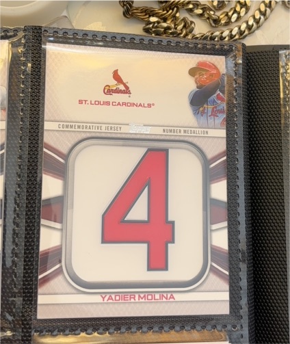 2007 Topps Commemorative Jersey Number Medallion #CJ-YM Yadier Molina — front