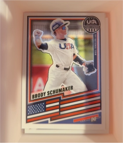 2021 Topps USA Baseball Stars & Stripes #USA-1 Brody Schumaker — front
