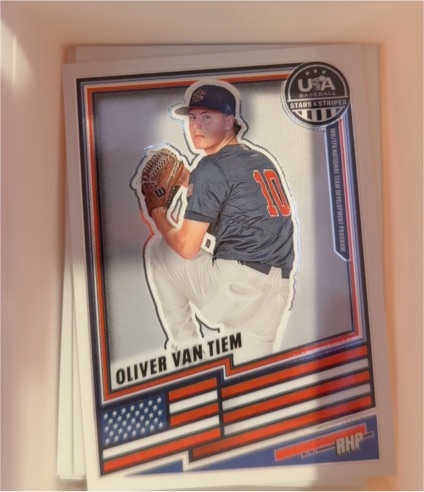 2020 USA Baseball Stars & Stripes #10 Oliver Van Tiem — front