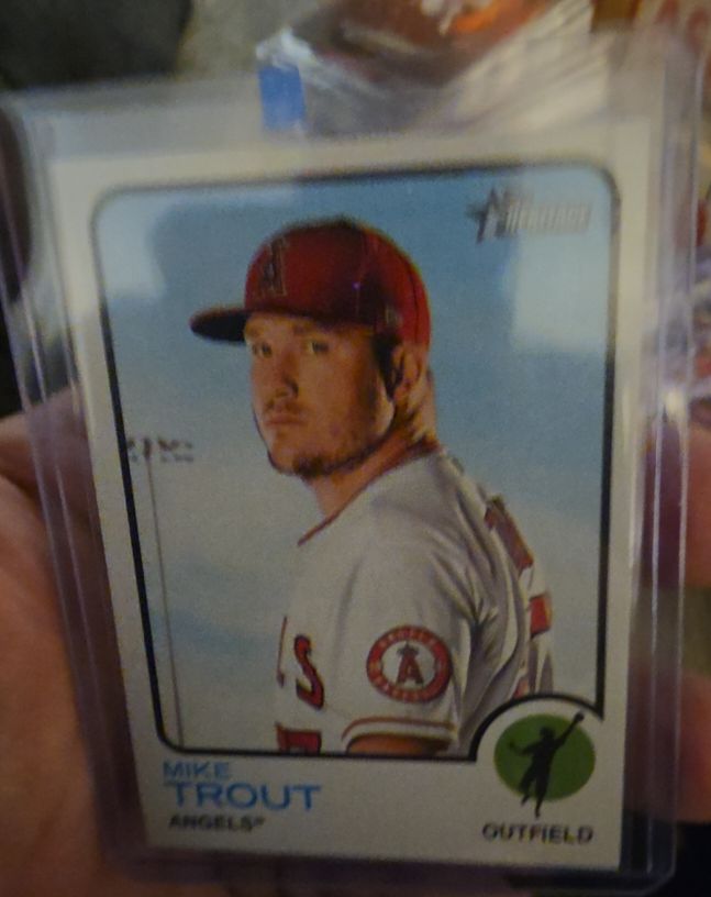 2020 Topps Heritage #100 Mike Trout — front