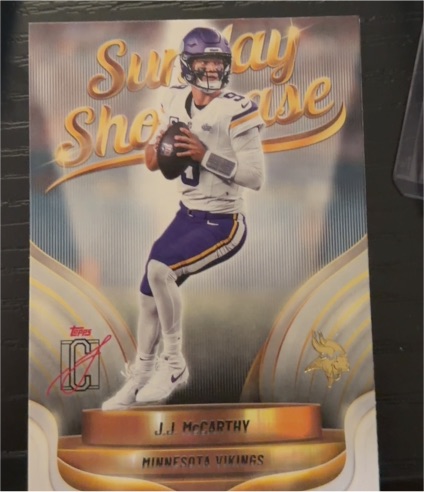 2023 Topps Dynasty Sunday Showcase J.J. McCarthy — front