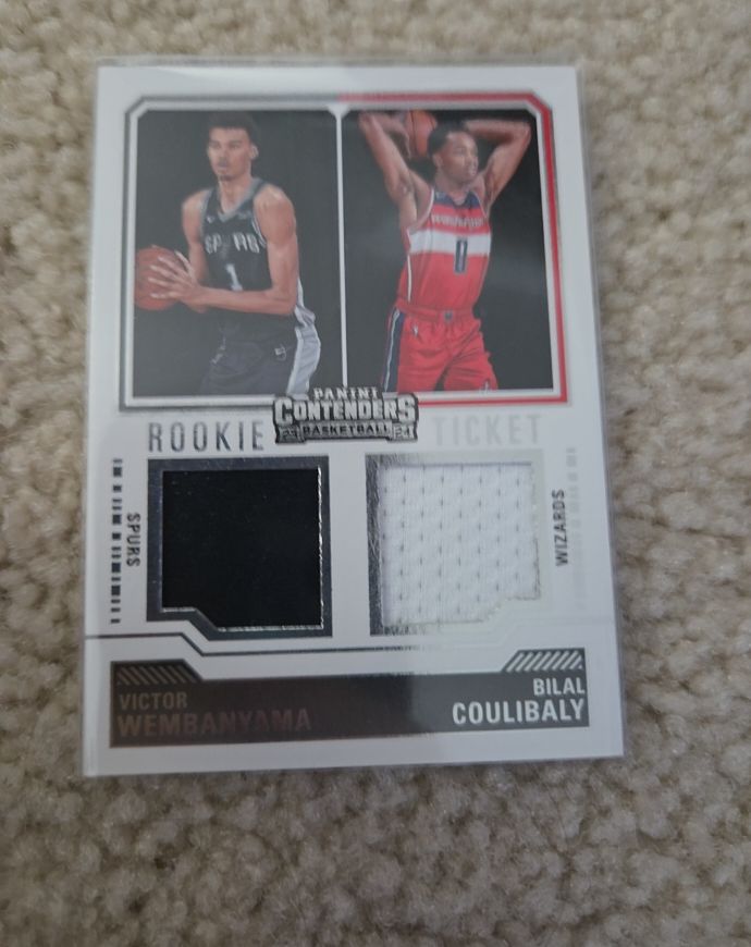 2023 Panini Contenders Rookie Ticket Victor Wembanyama / Bilal Coulibaly — front