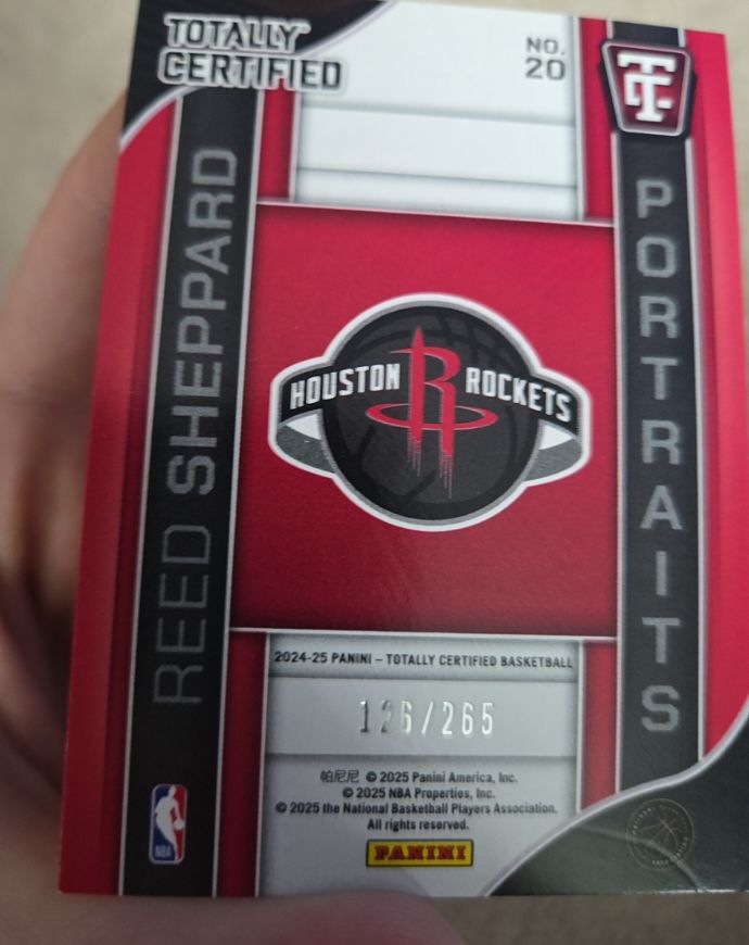 2024-25 Panini Totally Certified Basketball #20 Reed Sheppard — front