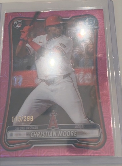 2022 Bowman Chrome Pink Refractor #BCP-CRM Christian Moore — front