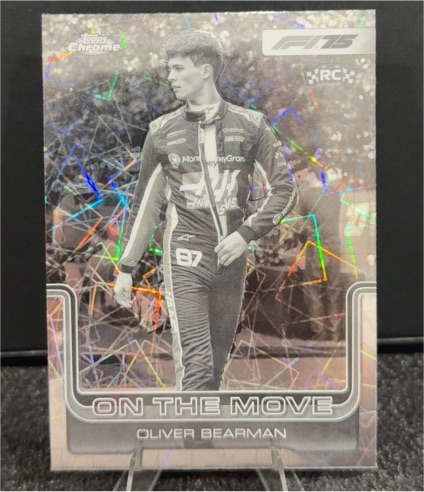 2023 Topps Chrome F1 #ON THE MOVE Oliver Bearman — front