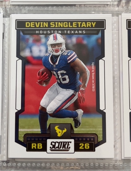 2023 Score #26 Devin Singletary — front