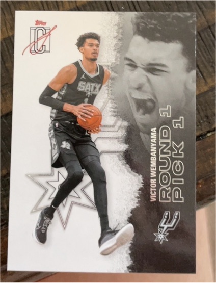 2023 Topps DC Victor Wembanyama Round 1 Pick 1 — front