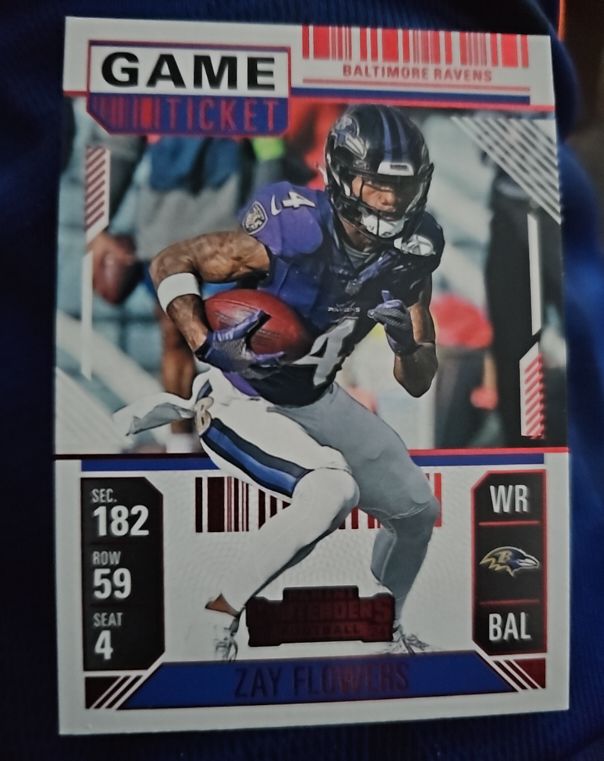 2023 Panini Game Ticket #182 Zay Flowers — front