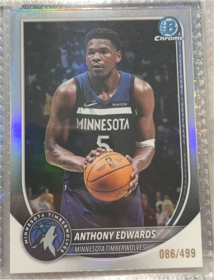 2020 Bowman Chrome #086 Anthony Edwards — front