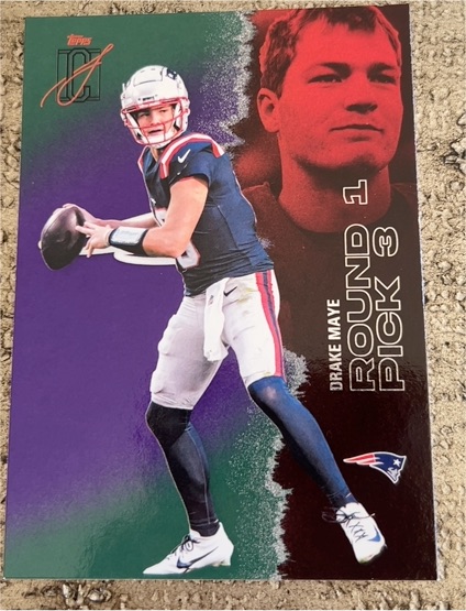 2023 Topps UD Drake Maye Round 1 Pick 3 — front