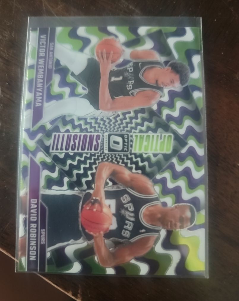 2023 Donruss Optic Illusions Victor Wembanyama & David Robinson — front