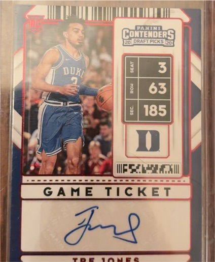 2020 Panini Contenders Draft Picks #185 Tre Jones — front