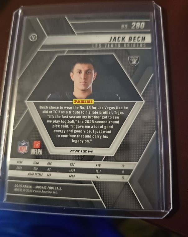2025 Panini Mosaic Football #280 Jack Bech — front