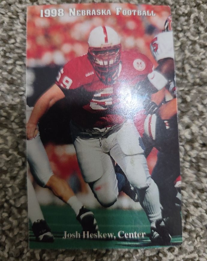 1998 Nebraska Football Josh Heskew Center — front