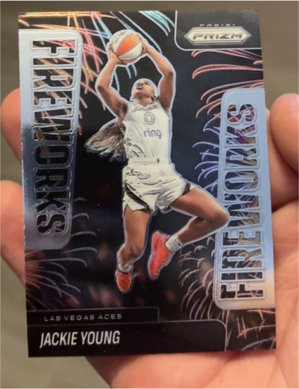 2022 Panini Prizm WNBA Fireworks #FIRE-1 Jackie Young — front