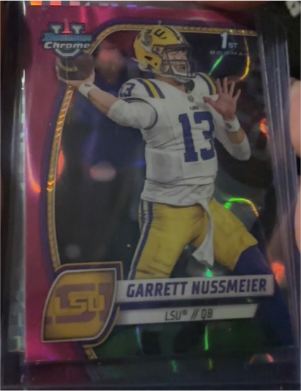 2022 Topps Chrome Purple Refractor #08 Garrett Nussmeier — front