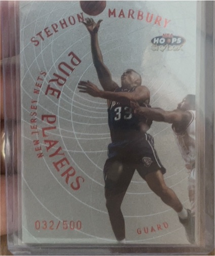1997 NBA Hoops Pure Players #PP32 Stephon Marbury — front