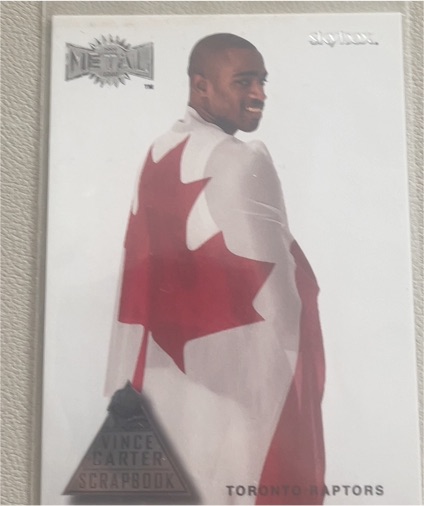 1998 SkyBox Metal Scrapbook Vince Carter Toronto Raptors — front