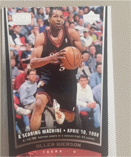 1998 Upper Deck GO Allen Iverson #4/10/98 — front
