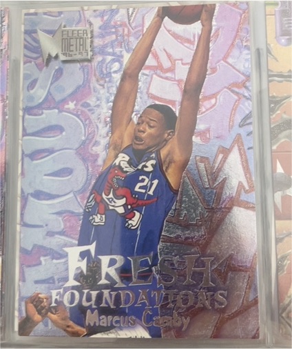 1996 Fleer Metal #F1 Marcus Camby Fresh Foundations — front