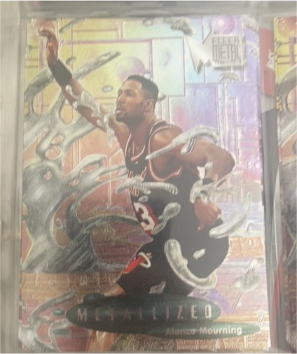1996 Fleer Metal #M-3 Alonzo Mourning Metalized — front